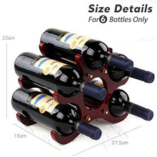 Gimars Portabottiglie Vino in Legno Naturale Scaffale Cantinetta da Tavolo Supporto per Bottiglie Vino Champagne Spumante, Marrone, 6 Bottiglie