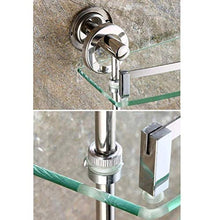 YF-SURINA Mensola per doccia Mensola per bagno Mensola in vetro angolare Scaffale galleggiante Mensole portaoggetti a parete con portasciugamani Foratura 30~50 cm 1~3 livelli Yb A-8,1 livello,50
