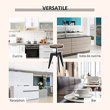 homcom Sgabello da Bar Alto in Stile Industriale Regolabile in Altezza, Metallo e Legno, 39x41x49-64cm Marrone e Nero