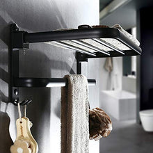 MGWA Portasciugamani Portaoggetti in Alluminio Rack Nero Doppio Strato Elegante Portasciugamani Nero Hotel Bagno Ciondolo Set Portasciugamani