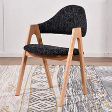 YHNMK Legno Massiccio Sedia da Pranzo,Poltrone Imbottite in Lino - Stile Design Retro Vintage Scandinavo Sedie da Cucina Poltrona da Soggiorno