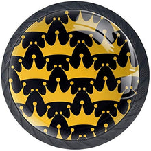 Golden Crown Royal Pattern Nero Pomelli per Porta Set di 4 Pomelli per Mobili Manopole per Cassetti Cucina Armadio Vetro