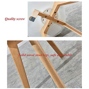 AYU Sedia da Pranzo in plastica Sedia Laterale, Sedia Moderna con Sgabello da Bar con Schienale, con Gambe in Legno di Betulla Cuscino del Sedile per Sala da Pranzo Soggiorno Camera da Letto Cuc