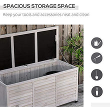Panca Contenitore da Giardino 127x56x60 cm in Legno di Abete Grigio