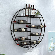 Rastrelliere per bicchieri da vino Scaffale per vino in metallo a parete, scaffale per vino rotondo in ferro nero, portaoggetti per bar e ristoranti, porta in vetro Holder Holder Organizzazione e cons