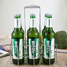 Freestanding Wine Rack Beer Rack Carrier Beer Bottle Storage Holder Organizer Remote Beer Crate/Carrier Metal Transportation Frame For 6 Beer Cans Good Helper In The Kitchen Silver