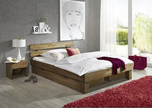 moebelstore24 - Letto Futon Jenny, in rovere massiccio oliato, 140 x 200 cm, con 2 cassettoni e 2 console notturna