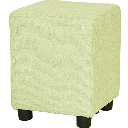 HBING Multiuso in Legno Massello Poggiapiedi Sedile Imbottito Poggiapiedi Poggiapiedi Sgabello Ottomano Poggiapiede per Sala Pranzo Soggiorno Camera Letto Lettura Sala Ristorante Club,LightGreen