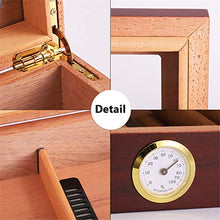 N \ A Custodia per umidificatore con sigari 30-35, Display Superiore in Vetro temperato, umidificatore e igrometro Scatola portaoggetti in Legno di Cedro Artigianale con divisore