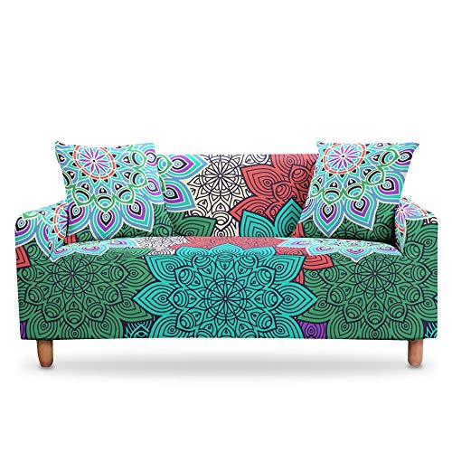 Copridivano elastico per soggiorno elasticizzato Slipcovers Setional Mandala poltrona uno/due/tre posti divano copertura decorazione casa 5||4 posti (235-300 cm)