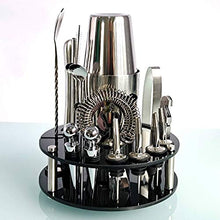Wenzhihua Set di Miscelazione per Cocktail BARTANDER Kit 20 Pezzi Boston Cocktail Shaker Set Rotante Suit da Staffa Rotondo per Bevande MisteStrumento A Barre