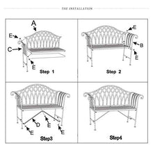 UWY Panca per Interni ed Esterni panchina da Giardino in Metallo, Panca con Struttura in Acciaio, Balcone, Salotto con Schienale e braccioli, mobili da Giardino Resistenti alle intemperie, Doppi
