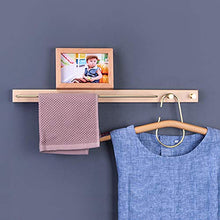 porta asciugamano Barra singola portasciugamani in legno porta salviette senza fori Montato da parete con gancio Antiruggine Per bagno e toilette-UN