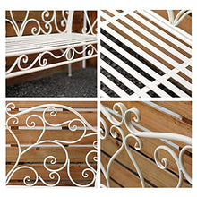 Panchina da Giardino Panchina da Esterno, Panchina da Balcone in Metallo da 124 Cm, Sedili da Veranda in Ghisa Resistenti alle Intemperie, Panchina da Parco con Schienale E Braccioli