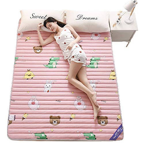 Zixin Pieghevole Antiscivolo Tatami Materasso, Lavabile del Rilievo, Studente Materasso, Cotone Stampato-Materasso, Morbida e Spessa Stile Giapponese Double Single futon, 180 200cm