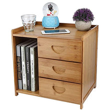 Armadio con 3 cassetti e deposito aftabili, cassettiera di bambù notturno notturno cassettiera cassettiera comodino per la visualizzazione di lampade, avvisi, libri e occhiali ( Color : Natural )