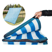 WXQIANG La Copertura di segretezza Schermo del recinto Parabrezza, Tessuto di Maglia Ombra Esterna con gromment, 85% Protezione UV, White Stripes Blu Protezione Solare, Isolamento Termico