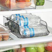 mDesign Set da 2 portabottiglie – Bottigliera in plastica robusta per cucina, dispensa e frigo – Scaffale porta vino per la conservazione ottimale di vini o altre bevande – grigio fumo