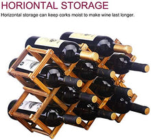 Delgeo Portabottiglie per Vino in Legno Portabottiglie Autoportante, 10 Bottiglie da Appoggio Portabottiglie da Appoggio per Vino da Appoggio per Vino Bianco Rosso