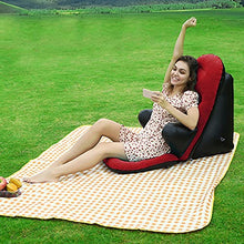 AAADRESSES Divano Gioco per Sedia Esterno Gonfiabile, Divano Riposo a Letto, Cuscino Schienale a Cuneo Letto, Supporto Ergonomico per Schiena, per Leggere o Meditare,Rosso