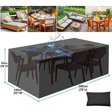 Copertura Mobilia Giardino, Copertura Protettiva in Tessuto Oxford Tabella Copritavolo Resistente allo Strappo Impermeabile Anti-UV, Antivento, per Divano,Tavolo, Sedie (150x150x75cm)