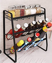 LYM &ripiano di stoccaggio Mensole della Cucina, Spice Rack a Parete Multifunzione Domestica scaffalatura a 3 Strati da Terra Scaffale di Finitura