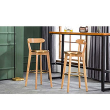 Sgabello da bar WGZ in legno massello sgabello alto sgabello Clubhouse sedia posteriore bar sedia moda (colore legno)