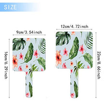 Specchio a mano tropicale Ibisco Botticelli Blu quadrato Palmare Specchio con Manico per Vanity Trucco Casa Salone Viaggi Uso 9 cm L x 16 cm L