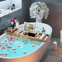 Bamboo Over Bath Bridge Vasca Caddy Tray Legno Vasca Bagno Scaffale Mensola Bagno Portasapone Pietra Pomice Bicchiere Portavivande Home Spa Esperienza Adatta alla Maggior Parte Dimensioni Vasca