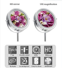 Specchio Ingranditore 10x Da Viaggio,Specchi Da Tavolo,specchio Ingranditore Con Luce Led,specchio Ingranditore Caricamento Continuo Della Batteria Con Rotazione a 360 ° Dello Specchio Antiappannament