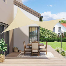 SONGMICS 3 x 3 m Tenda Parasole Vela Ombreggiante, Resistente all'Acqua Fino ad Almeno 1000 mm, Protettiva del Sole, Giardino Cortile Terrazza Campeggio, Poliestere Antistrappo, Color Sabbia GSH33EY