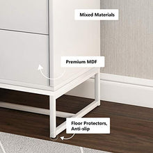 Plcnn Set di 2 comodini, comodino con 2 cassetti, in legno MDF e metallo, 48 x 39,5 x 52 cm, comodino bianco piccolo per casa, ufficio, soggiorno, camera da letto