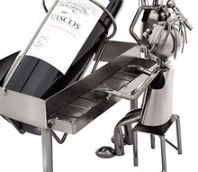 BRUBAKER Portabottiglia da Vino dal Raffinato Design Amanti Al Pianoforte - Portabottiglie per Vino in Metallo con Biglietto di Auguri