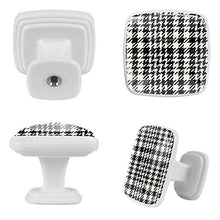 Plaid bianco nero 4 PCS Pomelli per Porta, Pomolo per Mobile, Pomelli per Mobili con Viti, Maniglia per Armadietto, Pomelli per Porta, Pomelli per Cassetti per Porta, Armadio, Cassetto e Credenza