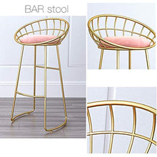 ZEH Sedia da Pranzo, tappezzeria bracciolo, seggiolone, Sgabello Sgabello da Bar Nordico con Schienale e poggiapiedi, Imbottito, Struttura in Ferro, a Colazione FACAI (Color : 65cm, Size : 65Cm)