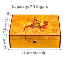 AP.DISHU Sigari Humidor con Umidificatore e Igrometro Sigari Scatole Materiale Cedro Spagnolo per Conservare e Conservare i Sigari Possono Essere posizionati 20 sigari,Birdpattern