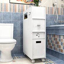 MOODSC igienici armadietto laterale Gabinetto Bagno Mensola Piano per fessure storage rack bagno privato servizi igienici angolo Mensola Locker con ruote da 22 * 48 * 80cm