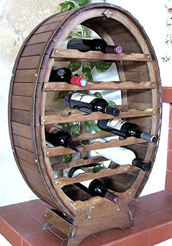 DanDiBo Scaffale Vini Botte-Vino per 24 Bottiglie verniciatura Marrone Bar Supporto Bottiglie Botte Porta Bottiglie