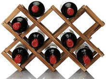 Anyeat Legno per 10 Bottiglie di Vino, Portabottiglie di Vino con Ripiani Pieghevoli Spazio Minimo Portabottiglie Tradizionale Ideale per Conservare Vini di Alta qualità