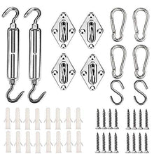 DASIAUTOEM Kit di Fissaggio per Vela Parasole, Kit per Fissaggio Installazione a Vela per Triangolo e Rettangolo, Hardware Kit Tenda a Vela, Kit per Tende da Giardino in Acciaio Inossidabile 304