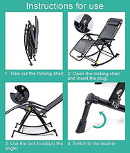 Sywlwxkq Comoda Sedia a Dondolo Zero Gravity Lettino in Spiaggia Patio Giardino Campeggio Tessuto in textilene Traspirante per Esterni con Supporto per Cuscino 200 kg