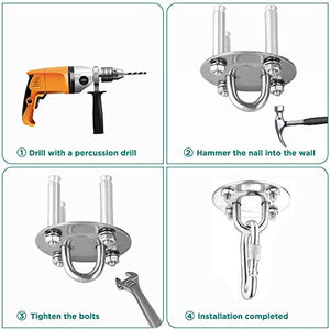 Gancio per Soffitto, Bolatus Ancoraggio da Parete Suspension Ancoraggios da Parete in Acciaio Inox Supporto per Sacco da Boxe Ancoraggio da Parete Trainer Mount capacità di Carico Fino a 450KG