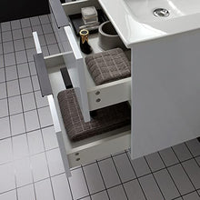 Kiamami Valentina Mobile Bagno SOSPESO 120CM Bianco Lucido con Maniglia Nero Opaco | Parigi