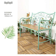 Panche da Giardino In Metallo Per Esterni,Panchina Da Giardino Retrò In Ghisa Resistente In Legno Massello Poltroncina Con Schienale Fantasia,Per Ponti, Passaggi di Lavoro, Banchi D'ingresso