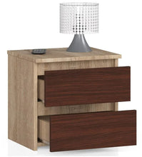 ADGO CL2 Moderno comò/Comodino con 2 cassetti, Lunghezza 40 x Larghezza 35 x Altezza 40 cm, Spessore Pannello 16 mm, Soggiorno, Camera da Letto, cameretta dei Ragazzi, Ufficio (Sonom/Wenge)