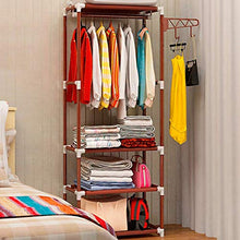 XYBB Armadio Camera da Letto Semplice Metallo Pavimento in Ferro in Piedi Camera da Letto Mobili Home Organizer 170 * 55 * 35cm Marrone