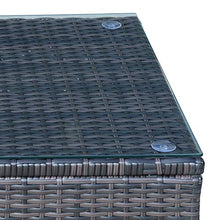 Outsunny Tavolino da Giardino in Vetro Temperato 5mm Rettangolare Esterno Rattan 85 x 50 x 39 cm Marrone