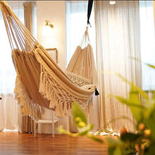 Amaca da Campeggio Giardino Swing brasiliano Hammock Boho frange esterna la base della culla coperta Hanging Chair Lounger bianco della tela di canapa della nappa carrello Amaca for Patio, Camera da l