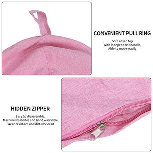 Jodimitty Pouf Copripoltrona a Sacco Copridivano per Divano Pigro Fodera Per Poltrona A Sacco Per Divano Bean Bag Cover Copri Lazy Bag per Adulti e Bambini Senza Sacco(Pink，90x110cm)
