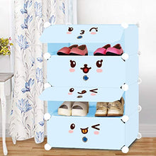 XWZH Cabinet Scarpe da Polvere Cappello da Scarpe Fai-da-Te Mobile modulare Armadio di plastica 4 Scaffalatura a Tracolla Cabinet Gabinetto Armadio, Blu